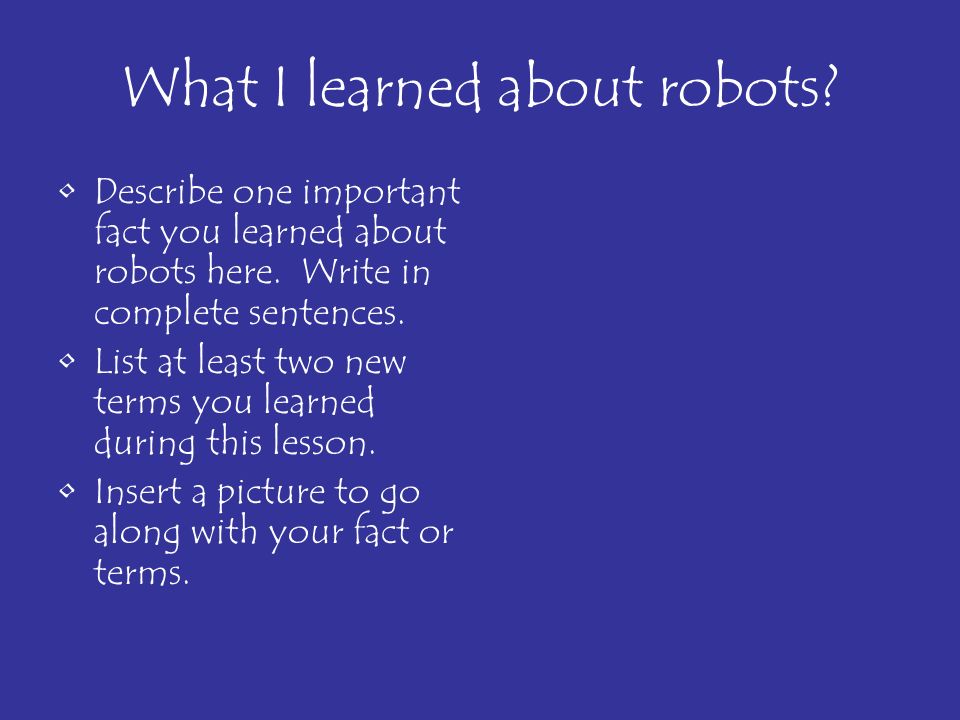 What I learned about robots