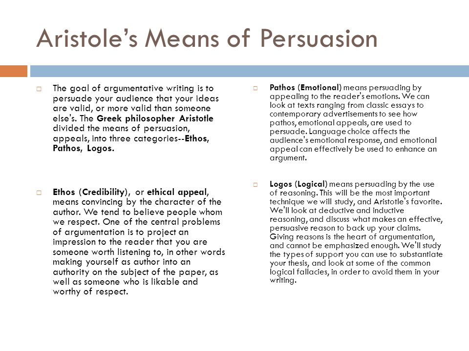 Aristole’s Means of Persuasion