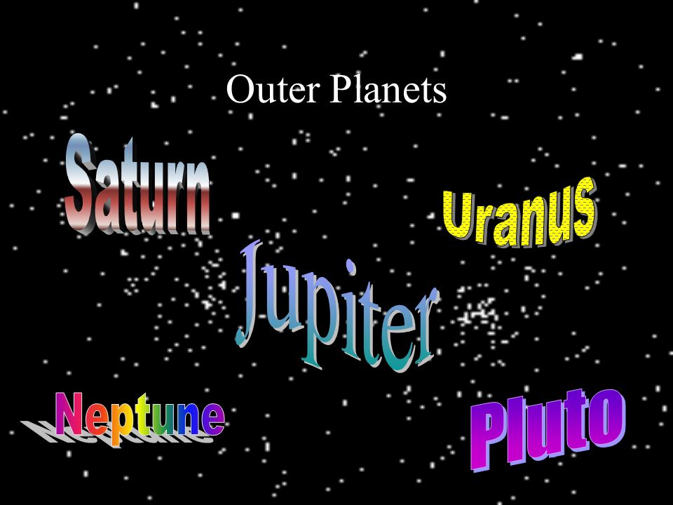 Outer Planets Saturn Uranus Jupiter Pluto Neptune