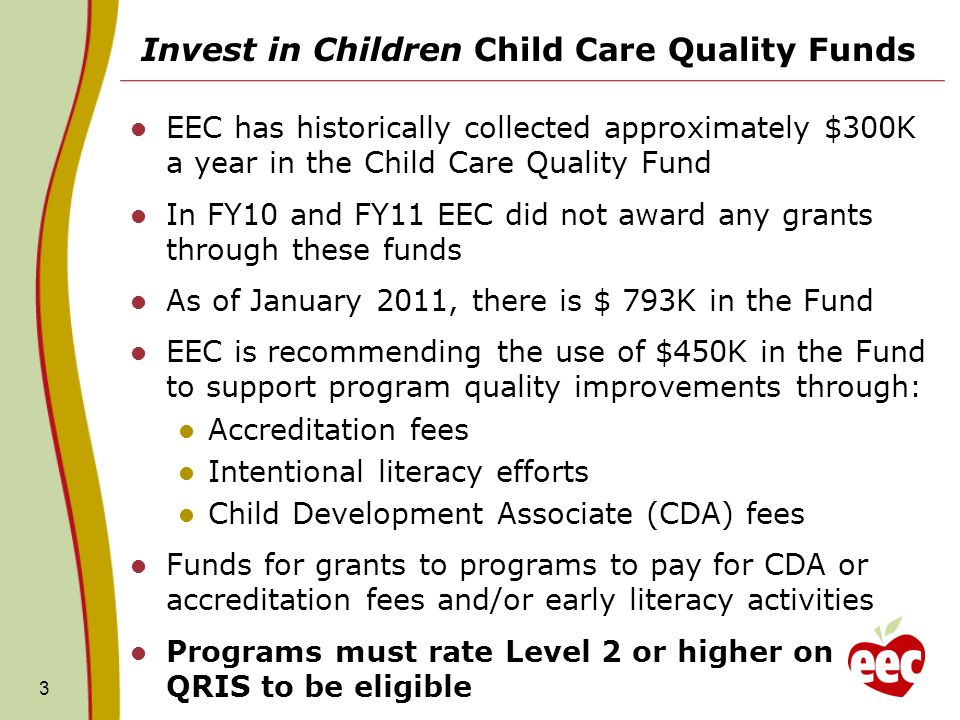 Invest in Children Child Care Quality Funds