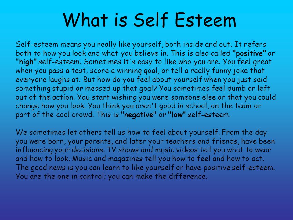 What is Self Esteem
