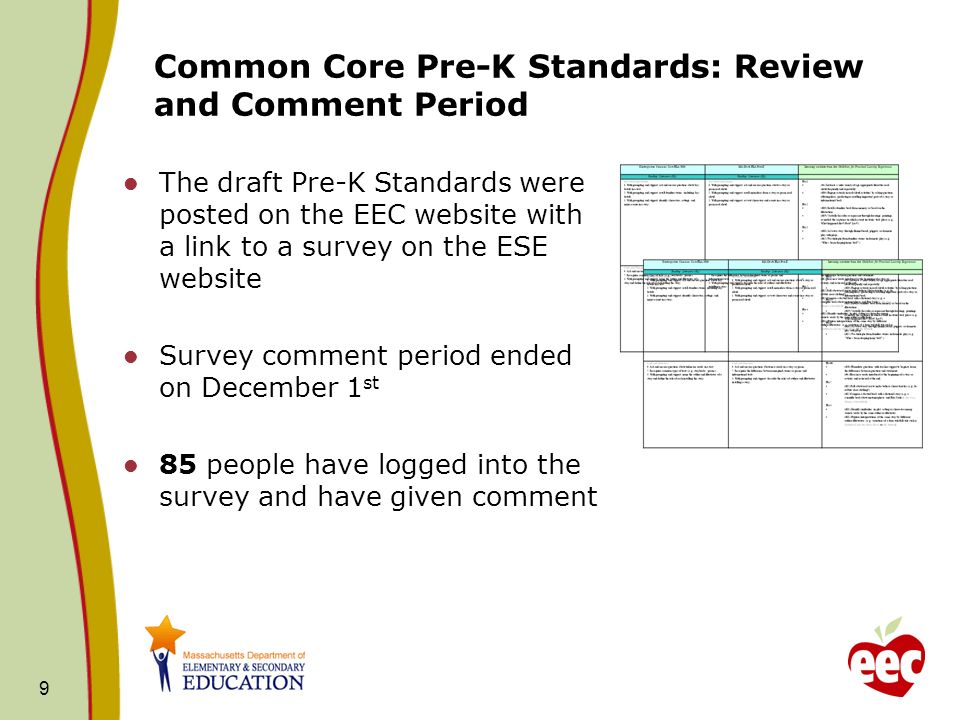 Common Core Pre-K Standards: Review and Comment Period