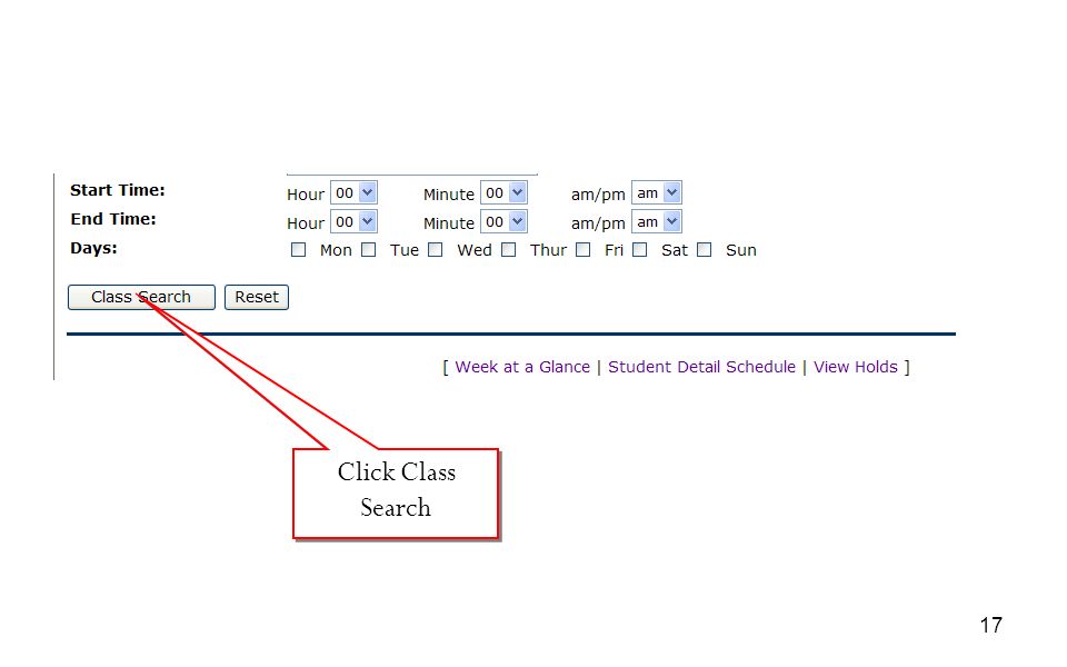 Click Class Search