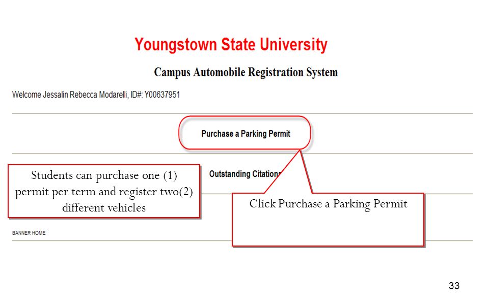 Click Purchase a Parking Permit