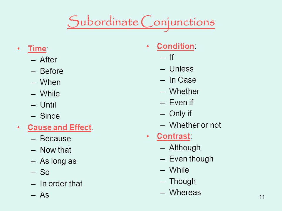 Subordinate Conjunctions