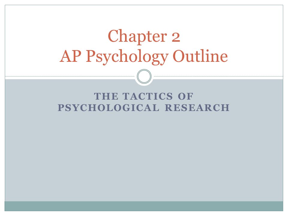Chapter 2 AP Psychology Outline
