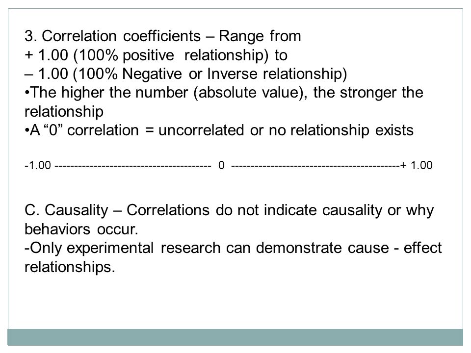 3. Correlation coefficients – Range from