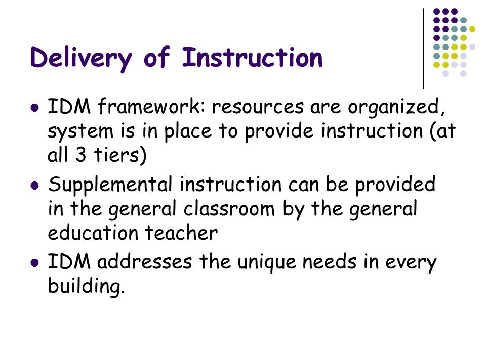 Delivery of Instruction