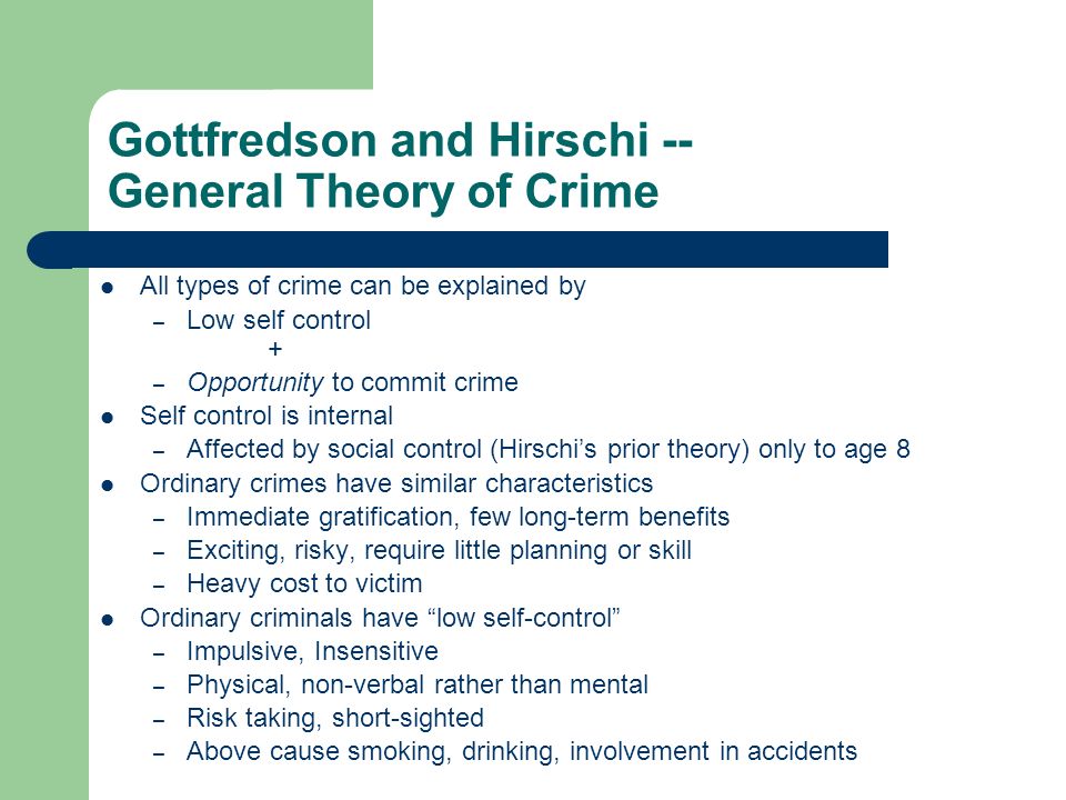 self control theory of crime definition