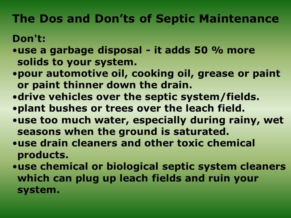 The Dos and Don’ts of Septic Maintenance