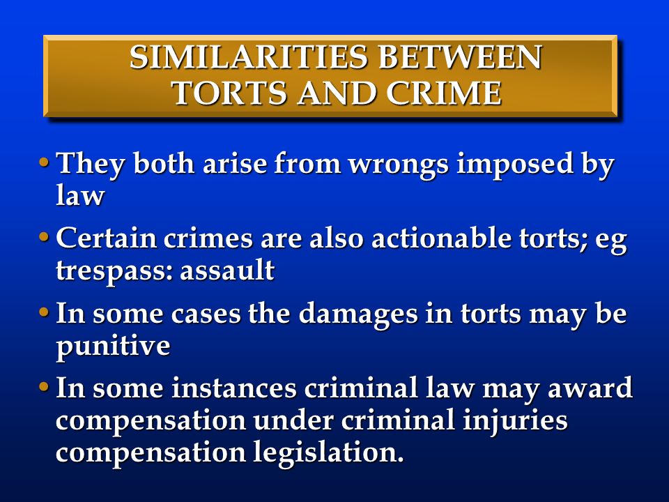 difference between tort and crime pdf