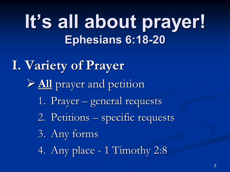 It’s all about prayer! Ephesians 6:18-20