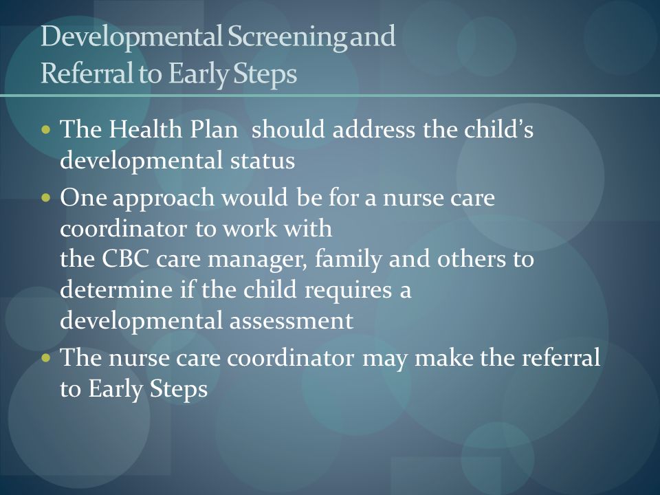 Developmental Screening and Referral to Early Steps