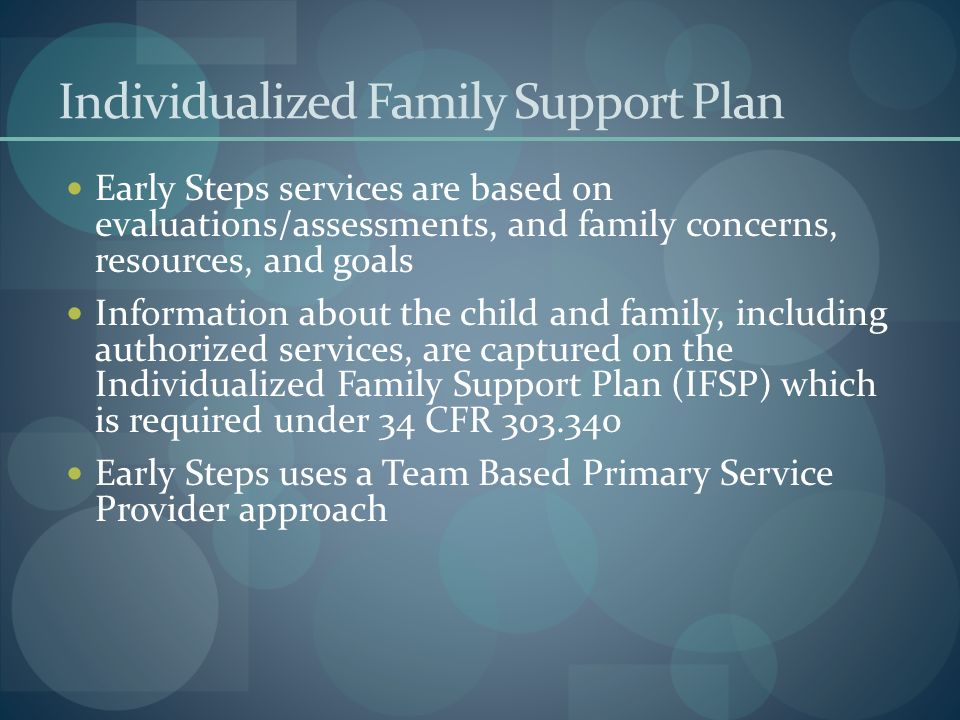 Individualized Family Support Plan
