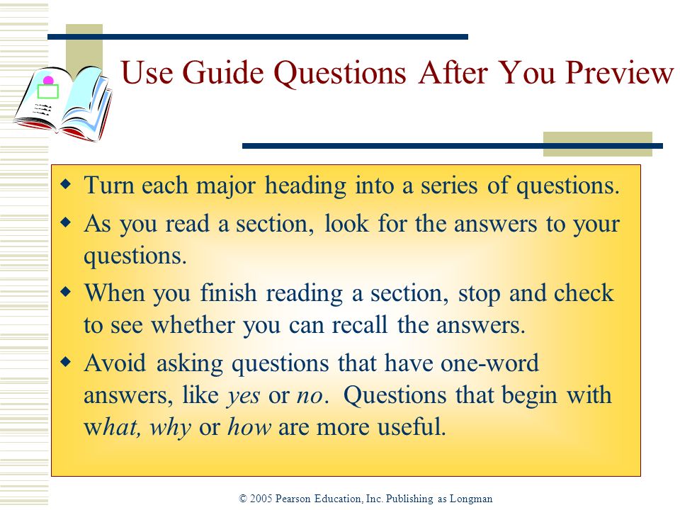 Use Guide Questions After You Preview