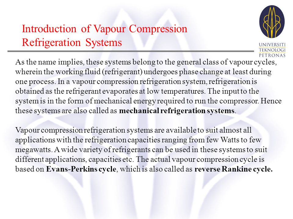 Vapour Compression Refrigeration Systems - ppt video online download