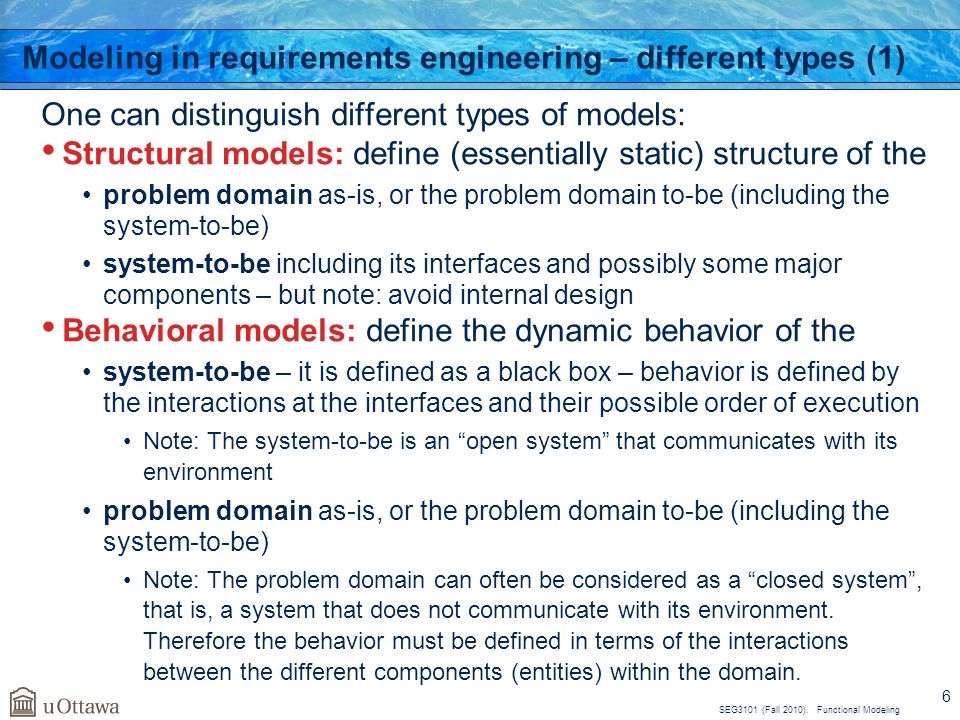 Modeling in requirements engineering – different types (1)