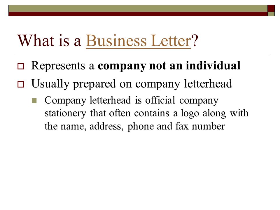 What is a Business Letter