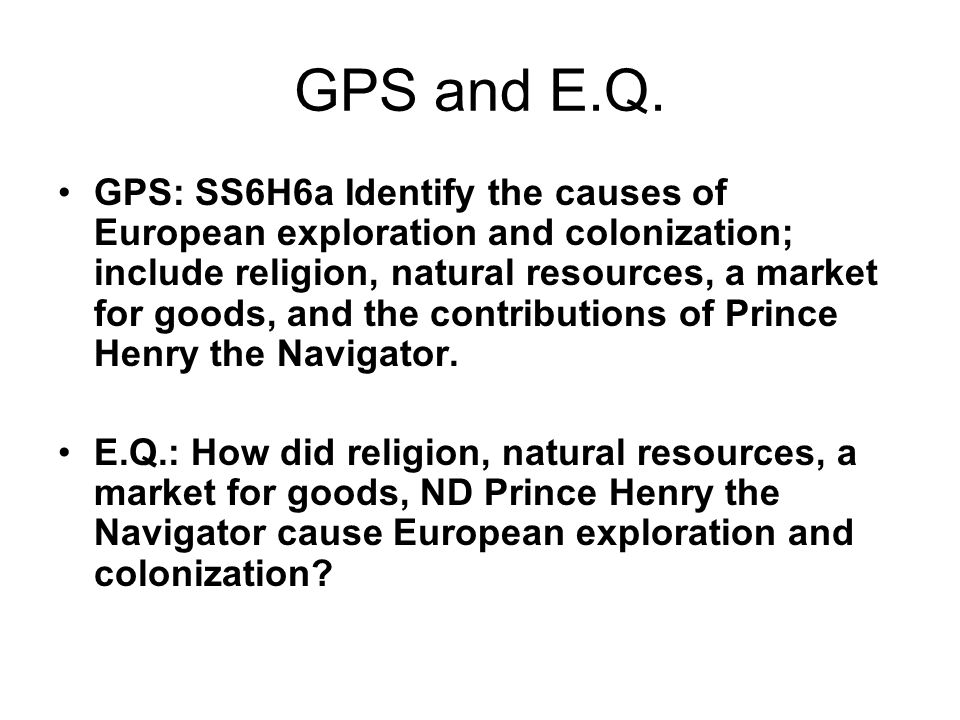 GPS and E.Q.