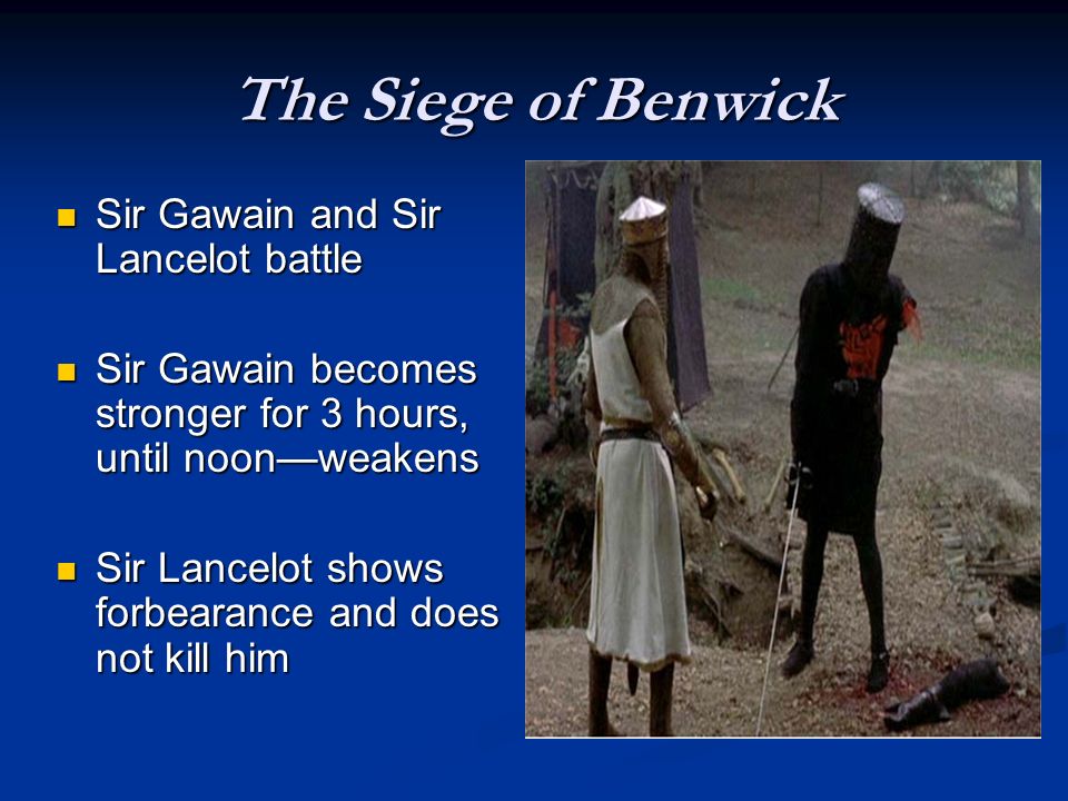 The Siege of Benwick Sir Gawain and Sir Lancelot battle