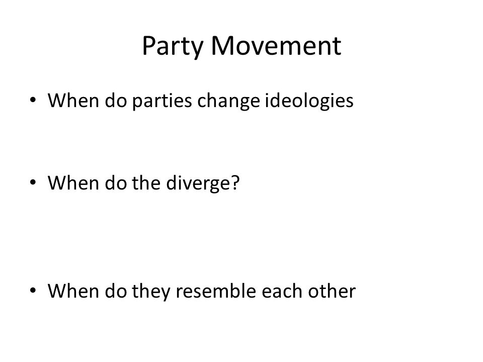Party Movement When do parties change ideologies When do the diverge
