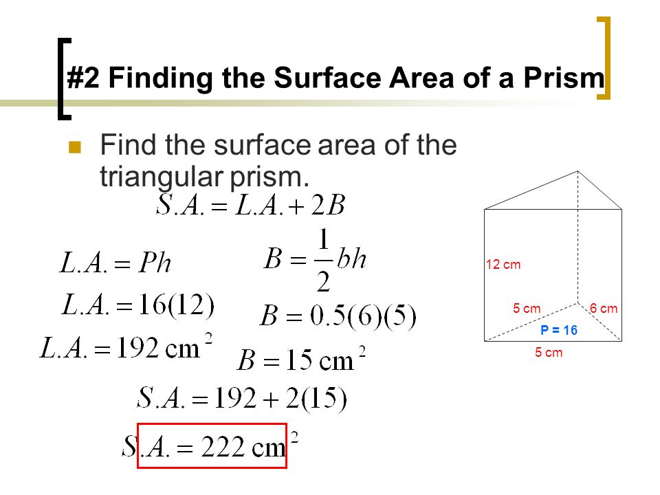#2 Finding the Surface Area of a Prism