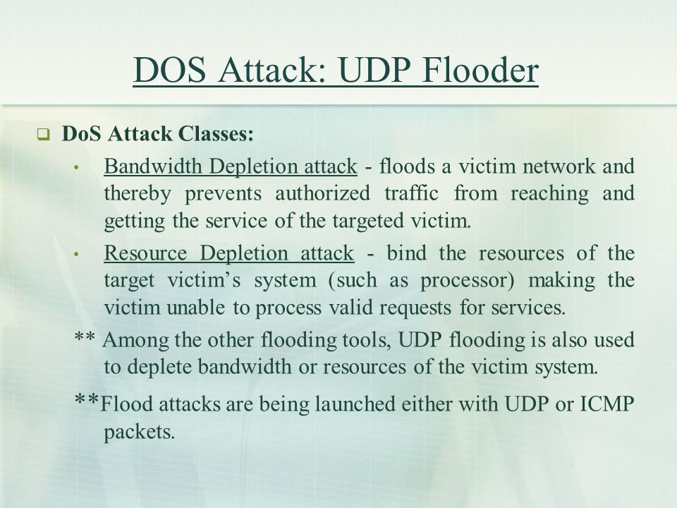 DOS Attack: UDP Flooder - ppt download