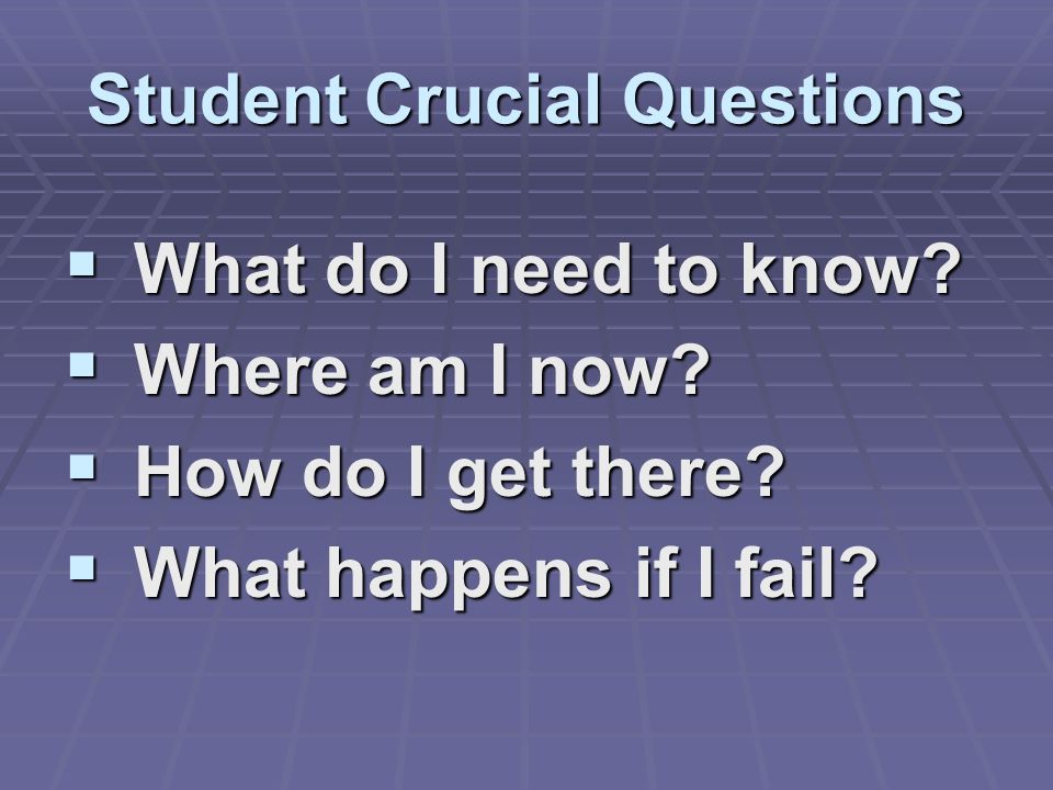 Student Crucial Questions