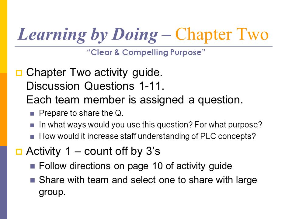 Learning by Doing – Chapter Two