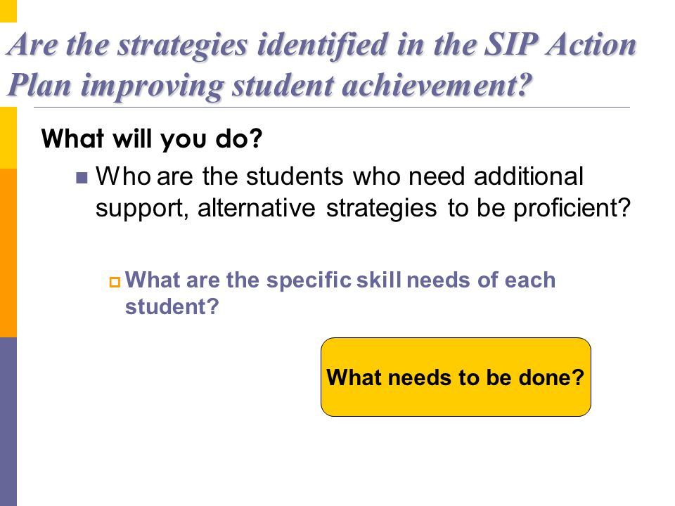 Are the strategies identified in the SIP Action Plan improving student achievement
