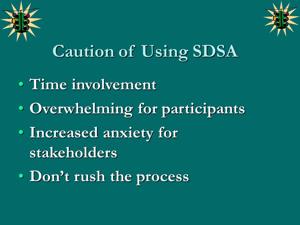 Caution of Using SDSA Time involvement Overwhelming for participants