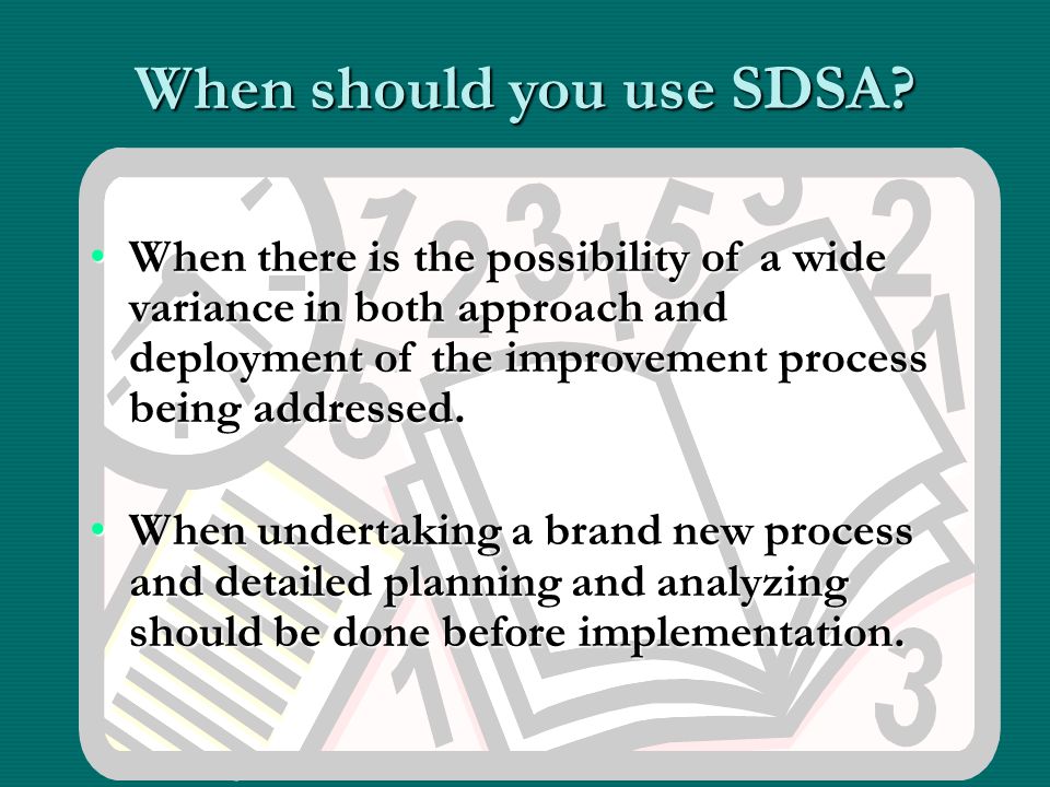 When should you use SDSA