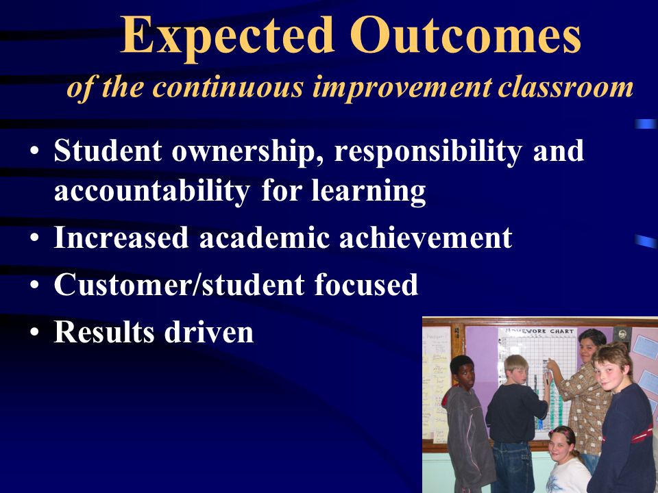 Expected Outcomes of the continuous improvement classroom