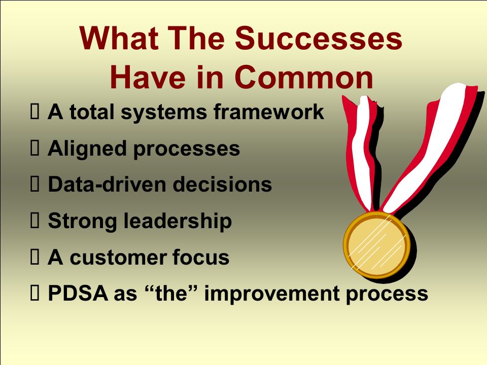 What The Successes Have in Common