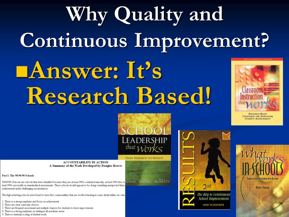 Why Quality and Continuous Improvement
