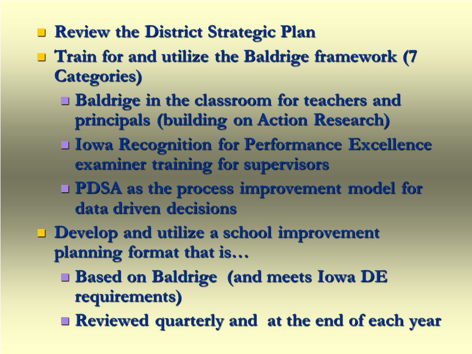 Review the District Strategic Plan