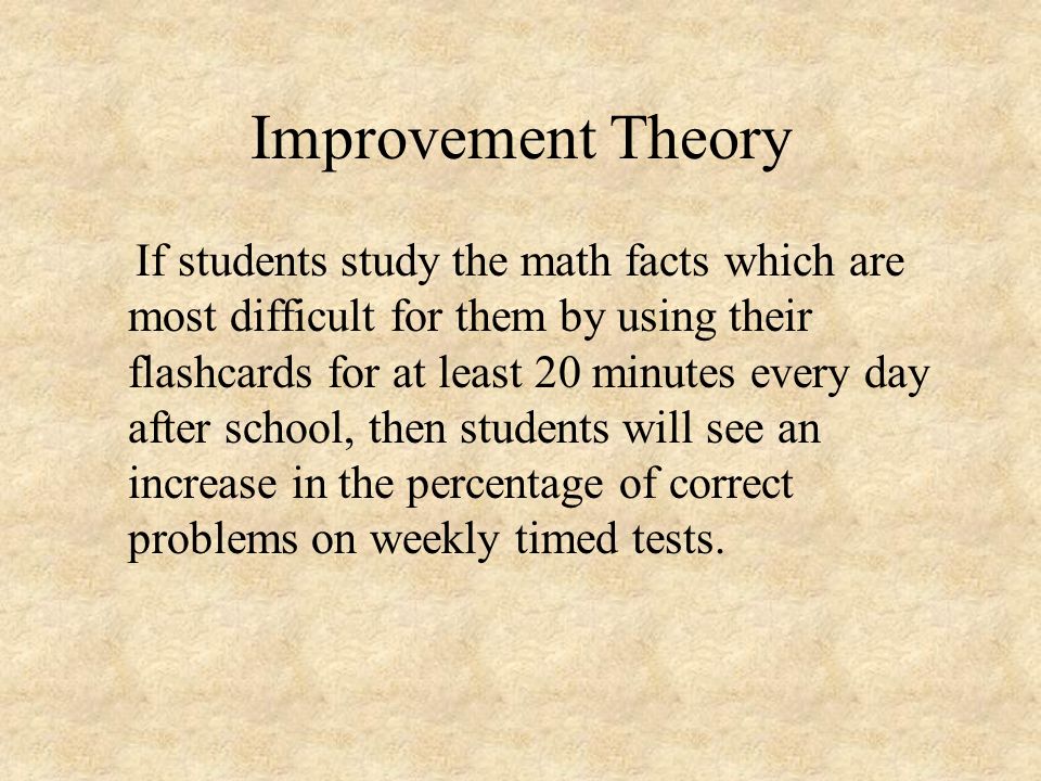 Improvement Theory