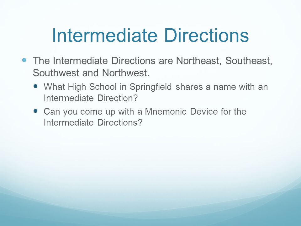 Intermediate Directions