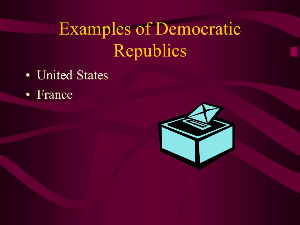 Examples of Democratic Republics