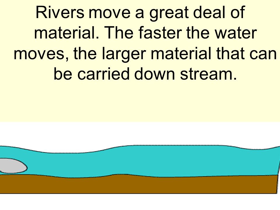 Rivers move a great deal of material