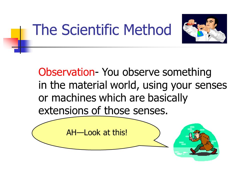 The Scientific Method Observation- You observe something