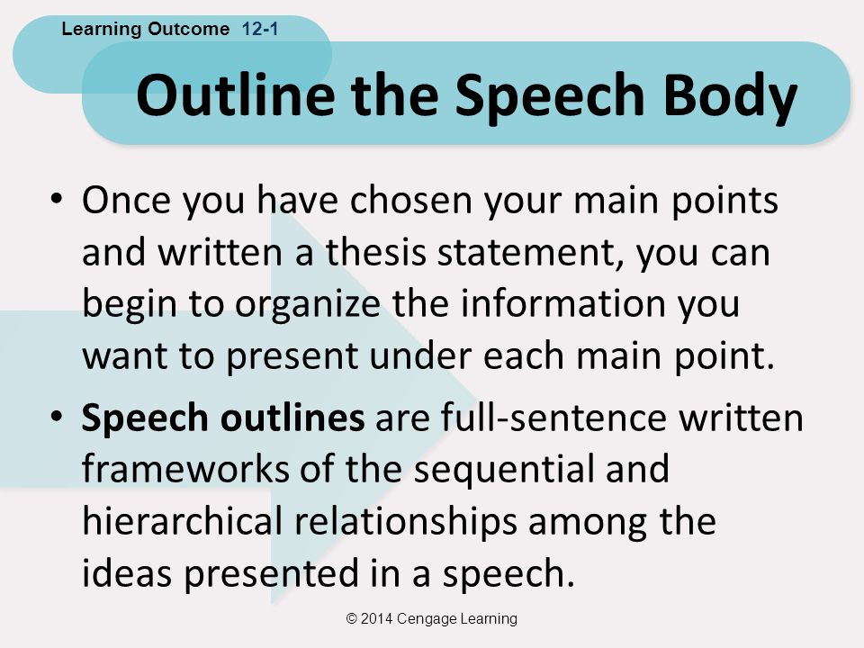 Outline the Speech Body