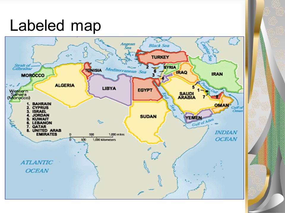 Labeled Map Of Southwest Asia And North Africa