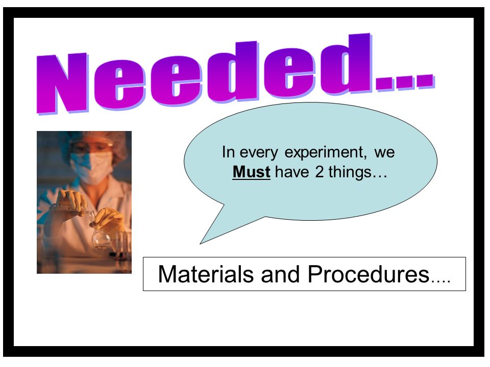 Materials and Procedures….