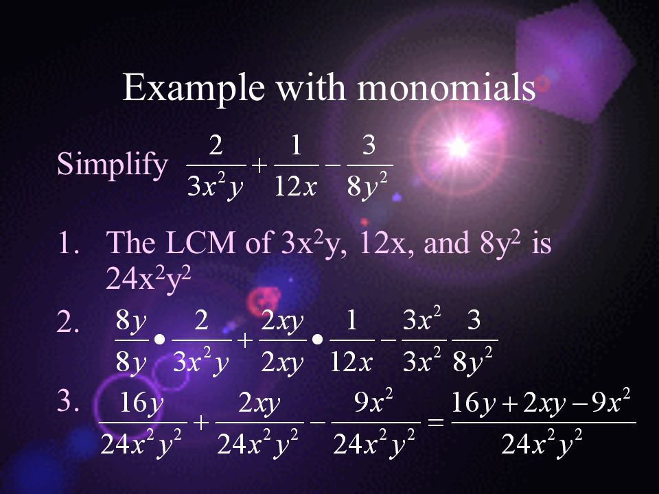 Example with monomials