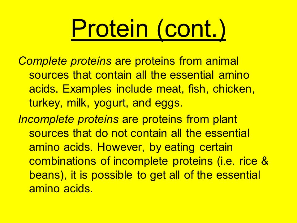Protein (cont.)