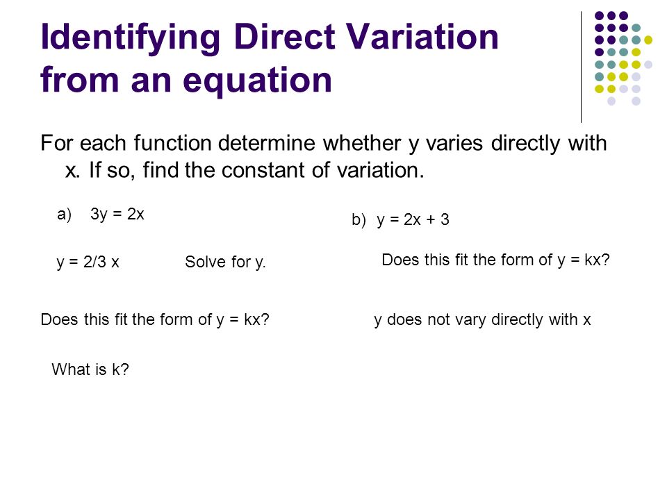 Section 3 Direct Variation Ppt Video Online Download