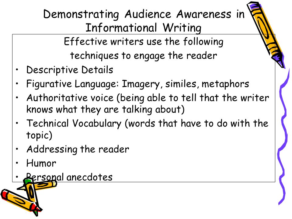 Demonstrating Audience Awareness in Informational Writing