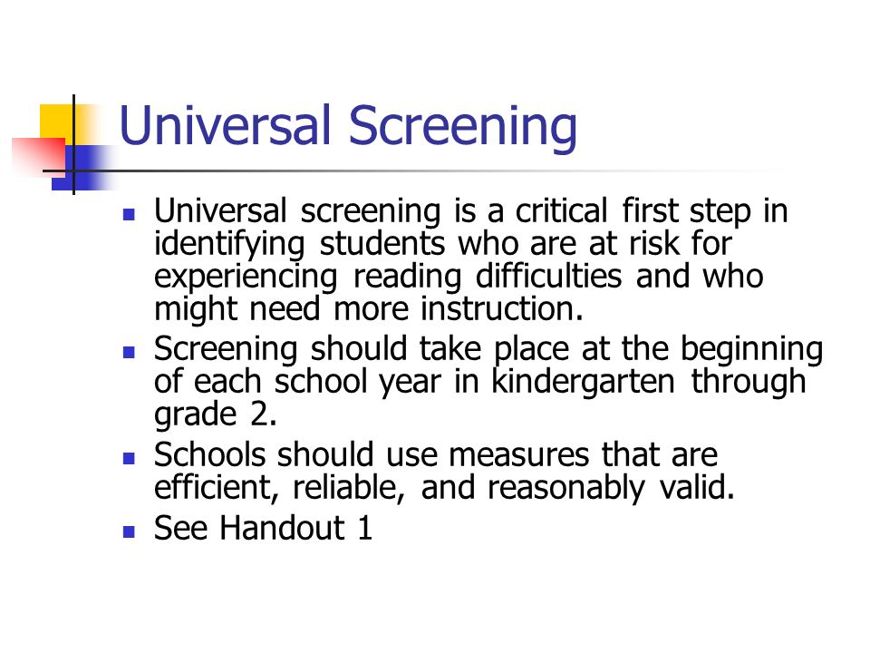 Universal Screening