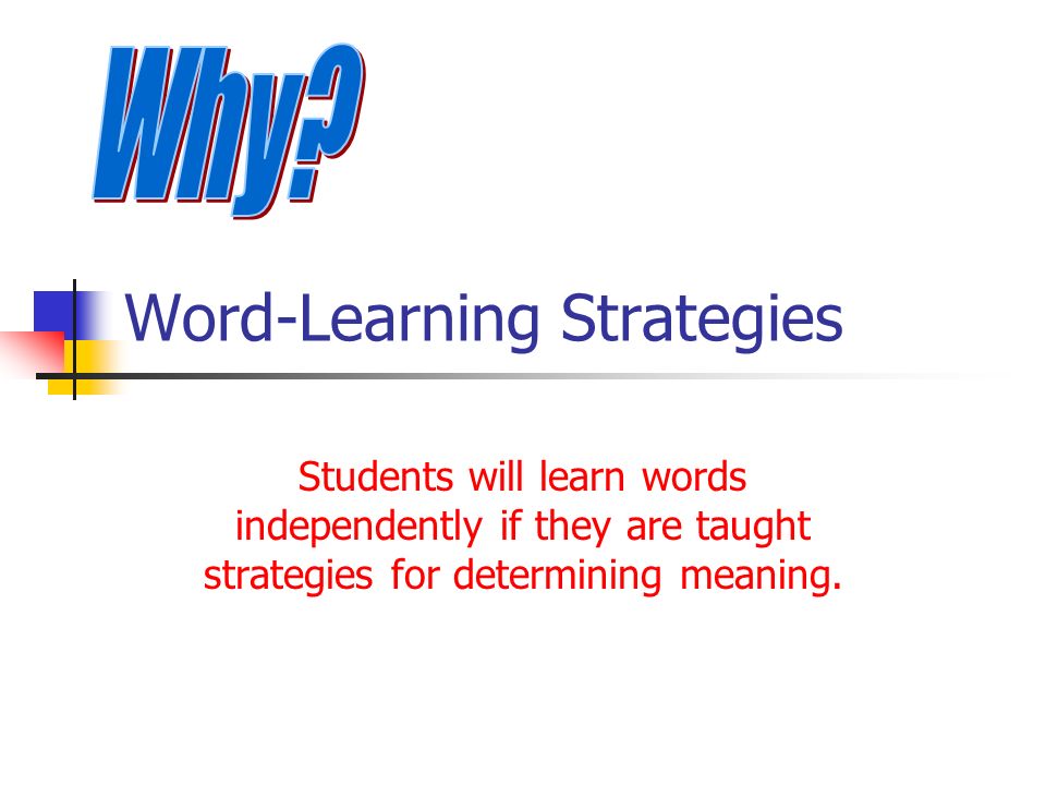 Word-Learning Strategies